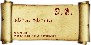 Dúzs Mária névjegykártya
