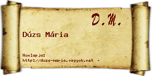 Dúzs Mária névjegykártya