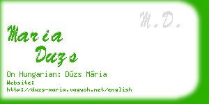 maria duzs business card